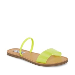 Neon Yellow Steve Madden Dasha Sandal Size 10